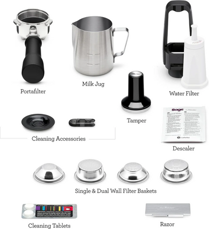 Sage Bambino Plus Compact Espresso Machine with Automatic Milk Frother | 15 Bar Espresso Maker – Brushed Stainless Steel