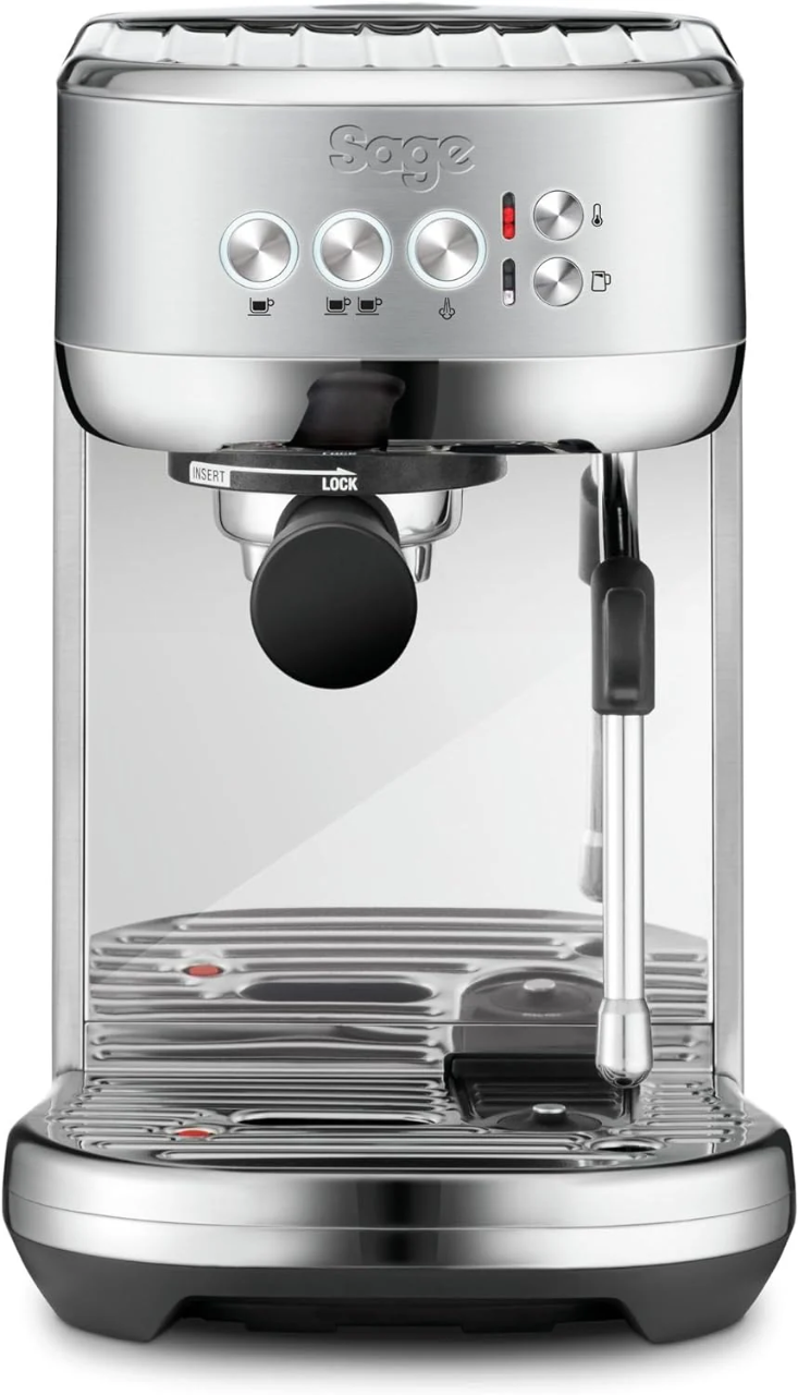 Sage Bambino Plus Compact Espresso Machine with Automatic Milk Frother | 15 Bar Espresso Maker – Brushed Stainless Steel