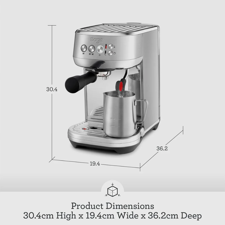 Sage Bambino Plus Compact Espresso Machine with Automatic Milk Frother | 15 Bar Espresso Maker – Brushed Stainless Steel