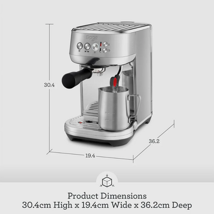 Sage Bambino Plus Compact Espresso Machine with Automatic Milk Frother | 15 Bar Espresso Maker – Brushed Stainless Steel