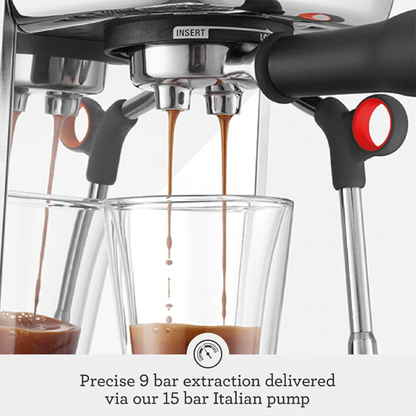 Sage Bambino Plus Compact Espresso Machine with Automatic Milk Frother | 15 Bar Espresso Maker – Brushed Stainless Steel